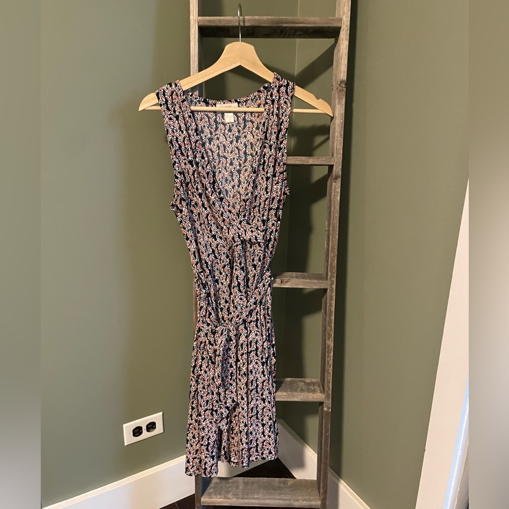 Loft Floral Surplice Tie Waist Dress
